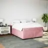 Atsperu Gulta Ar Matraci, Rozā Samts, 160X200 Cm Vidaxl