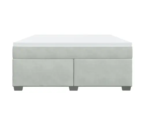 Atsperu Gulta Ar Matraci, Gaiši Pelēka Samts, 180X200 Cm Vidaxl