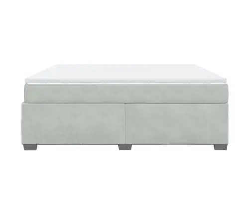 Atsperu Gulta Ar Matraci, Gaiši Pelēka Samts, 180X200 Cm Vidaxl