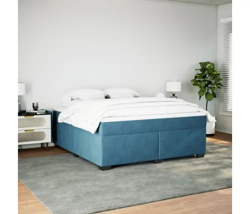 Kontinentaalvoodi Madratsiga, Tumesinine, 180X200 cm Samet