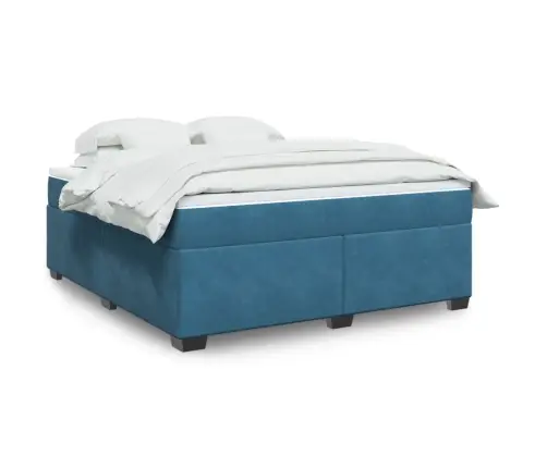 Kontinentaalvoodi Madratsiga, Tumesinine, 180X200 cm Samet