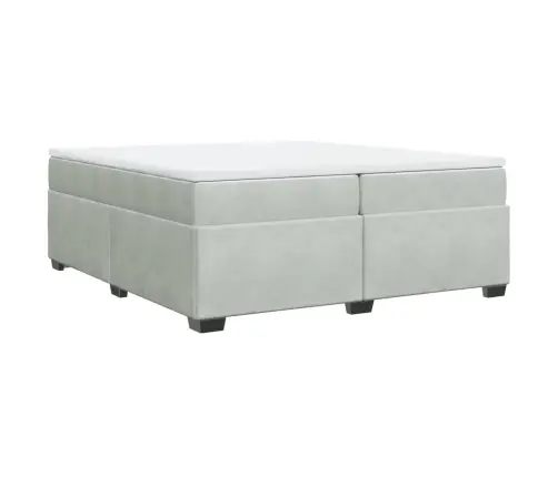 Atsperu Gulta Ar Matraci, Gaiši Pelēka Samts, 200X200 Cm Vidaxl