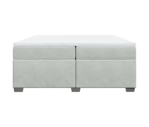 Atsperu Gulta Ar Matraci, Gaiši Pelēka Samts, 200X200 Cm Vidaxl