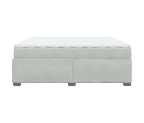 Atsperu Gulta Ar Matraci, Gaiši Pelēka Samts, 200X200 Cm Vidaxl