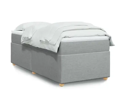 Lova Su Spyruoklėmis Ir Čiužiniu, Pilka, 80X200cm Audinys