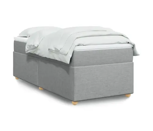 Atsperu Gulta Ar Matraci, Gaiši Pelēka, 90X190 Cm, Audums Vidaxl Atsperu Gulta Ar Matraci, Gaiši Pelēka, 90X190 Cm, Audums Vidaxl