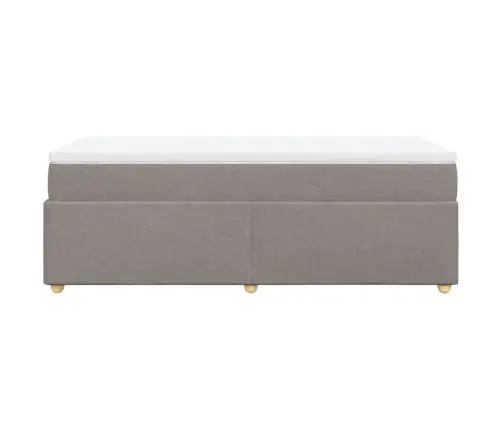 Atsperu Gulta Ar Matraci, Pelēkbrūns, 90X190 Cm, Audums Vidaxl