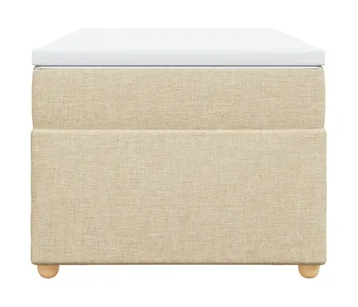 Atsperu Gultas Rāmis Ar Matraci, Krēmkrāsas, 90X200 Cm, Audums Vidaxl