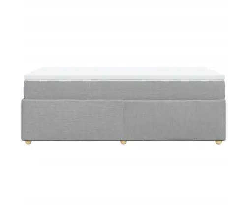 Atsperu Gultas Rāmis Ar Matraci, Gaiši Pelēka Audums, 100X200Cm Vidaxl