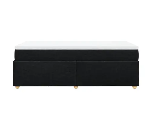 Lova Su Spyruoklėmis Ir Čiužiniu, Juoda, 100X200cm Audinys