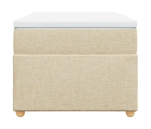 Atsperu Gultas Rāmis Ar Matraci, Krēmkrāsas, 100X200 Cm, Audums Vidaxl