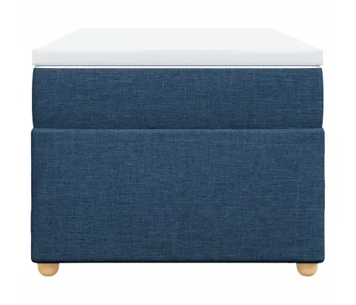 Atsperu Gultas Rāmis Ar Matraci, Zils, 100X200 Cm, Audums Vidaxl