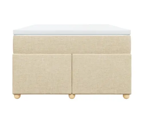 Atsperu Gulta Ar Matraci, Krēmkrāsas Audums, 120X190 Cm Vidaxl