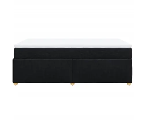 Atsperu Gultas Rāmis Ar Matraci, Melna Audums, 120X200 Cm Vidaxl