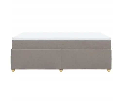 Atsperu Gultas Rāmis Ar Matraci, Pelēkbrūns, 120X200 Cm, Audums Vidaxl