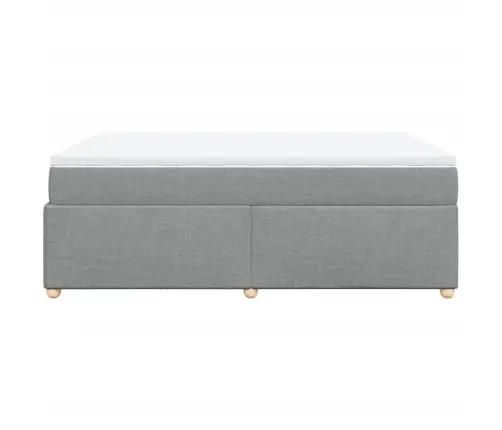 Atsperu Gulta Ar Matraci, Gaiši Pelēka Audums, 140X190 Cm Vidaxl