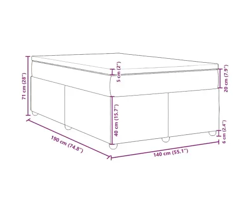 Lova Su Spyruoklėmis Ir Čiužiniu, Mėlyna, 140X190 cm Audinys
