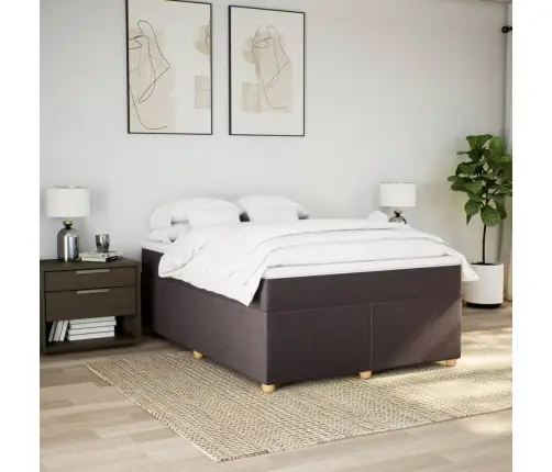 Lova Su Spyruoklėmis Ir Čiužiniu, Ruda, 140X200 cm Audinys