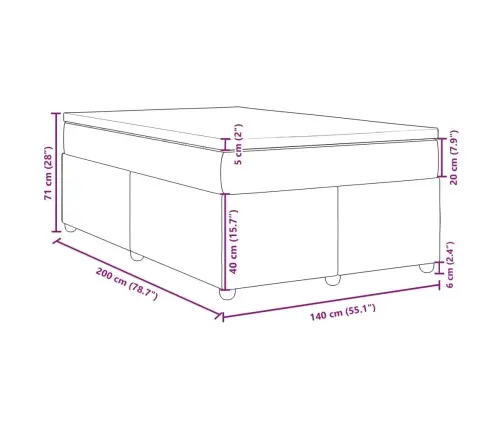 Lova Su Spyruoklėmis Ir Čiužiniu, Ruda, 140X200 cm Audinys