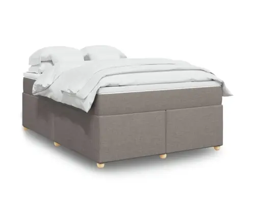 Lova Su Spyruoklėmis Ir Čiužiniu, Taupe, 140X200 cm Audinys