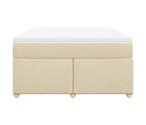 Atsperu Gulta Ar Matraci, Krēmkrāsas, 160X200 Cm, Audums Vidaxl