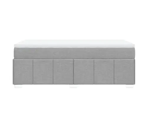 Atsperu Gultas Rāmis Ar Matraci, Gaiši Pelēka Audums, 80X200 Cm Vidaxl