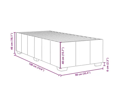 Atsperu Gulta Ar Matraci, Gaiši Pelēka, 90X190 Cm, Audums Vidaxl