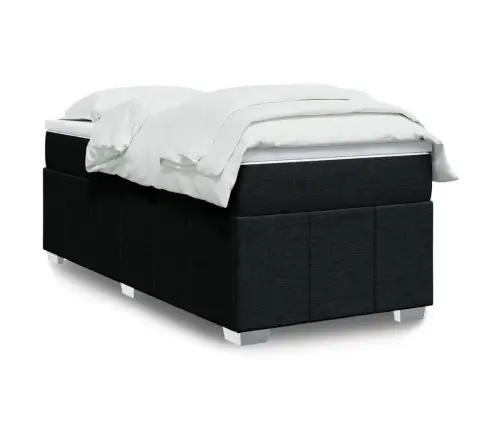 Atsperu Gulta Ar Matraci, Melna, 90X190 Cm, Audums Vidaxl