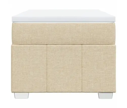 Atsperu Gultas Rāmis Ar Matraci, Krēmkrāsas, 90X200 Cm, Audums Vidaxl