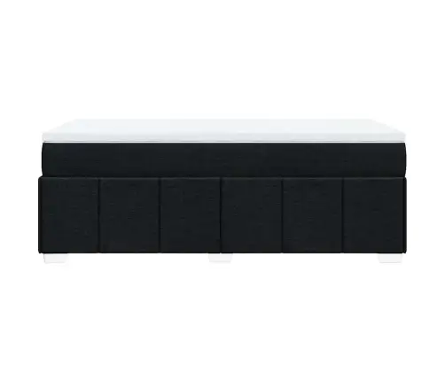 Atsperu Gultas Rāmis Ar Matraci, Melna Audums, 100X200 Cm Vidaxl