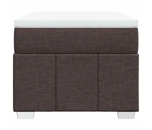 Atsperu Gultas Rāmis Ar Matraci, Tumši Brūna, 100X200Cm, Audums Vidaxl