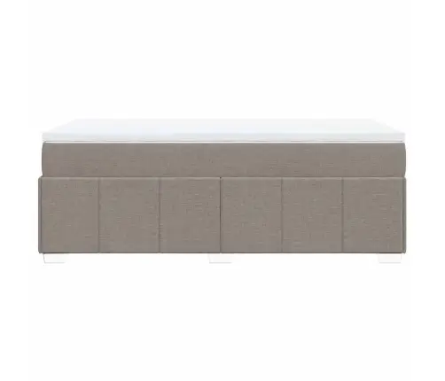 Atsperu Gultas Rāmis Ar Matraci, Pelēkbrūns, 100X200 Cm, Audums Vidaxl