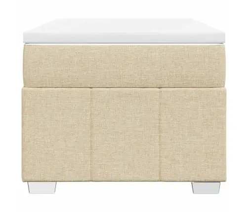 Atsperu Gultas Rāmis Ar Matraci, Krēmkrāsas, 100X200 Cm, Audums Vidaxl