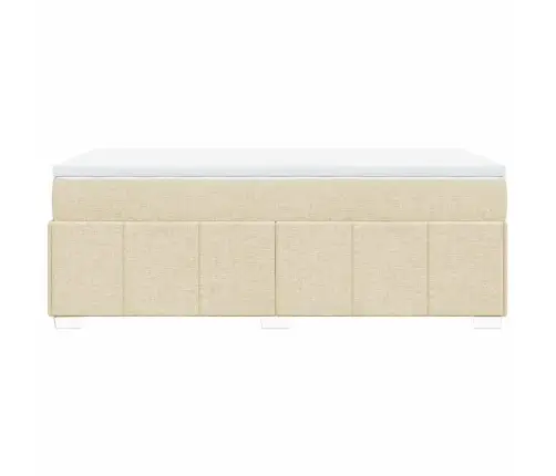 Atsperu Gultas Rāmis Ar Matraci, Krēmkrāsas, 100X200 Cm, Audums Vidaxl