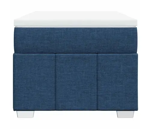 Atsperu Gultas Rāmis Ar Matraci, Zils, 100X200 Cm, Audums Vidaxl