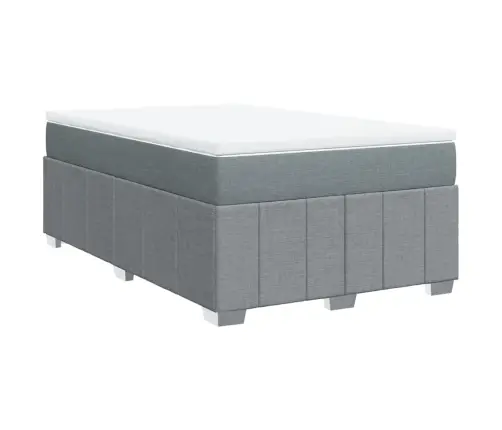 Atsperu Gulta Ar Matraci, Gaiši Pelēka Audums, 120X190 Cm Vidaxl