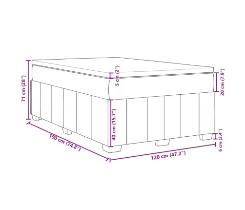 Atsperu Gulta Ar Matraci, Gaiši Pelēka Audums, 120X190 Cm Vidaxl