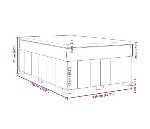 Atsperu Gulta Ar Matraci, Zils Audums, 120X190 Cm Vidaxl