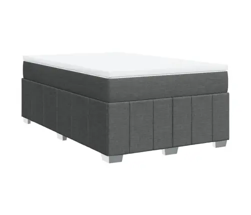 Atsperu Gulta Ar Matraci, Tumši Pelēka Audums, 120X200Cm Vidaxl