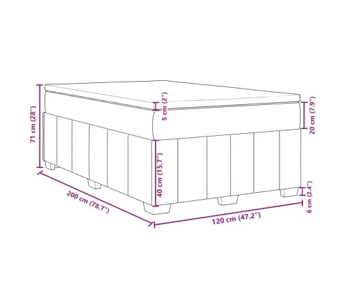 Atsperu Gulta Ar Matraci, Tumši Pelēka Audums, 120X200Cm Vidaxl