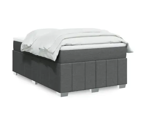 Atsperu Gulta Ar Matraci, Tumši Pelēka Audums, 120X200Cm Vidaxl