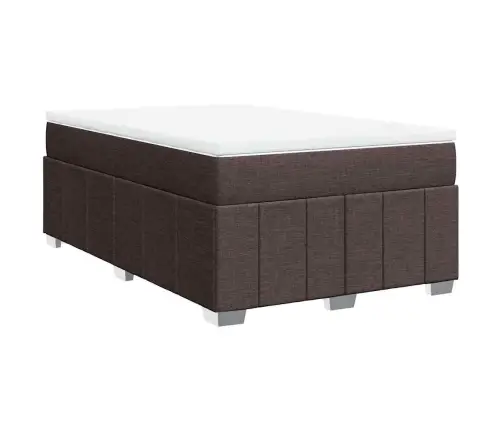 Atsperu Gultas Rāmis Ar Matraci, Tumši Brūna, 120X200Cm, Audums Vidaxl Atsperu Gultas Rāmis Ar Matraci, Tumši Brūna, 120X200Cm, Audums Vidaxl