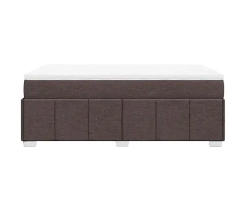 Atsperu Gultas Rāmis Ar Matraci, Tumši Brūna, 120X200Cm, Audums Vidaxl Atsperu Gultas Rāmis Ar Matraci, Tumši Brūna, 120X200Cm, Audums Vidaxl