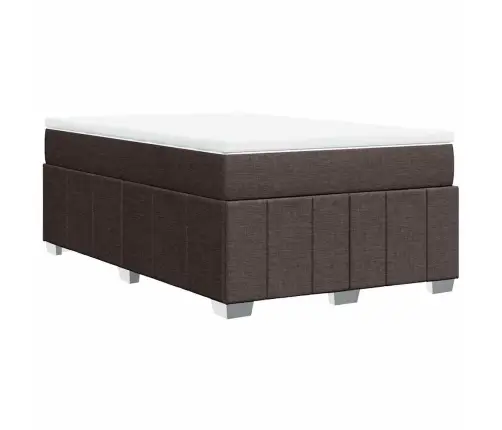 Atsperu Gultas Rāmis Ar Matraci, Tumši Brūna, 120X200Cm, Audums Vidaxl Atsperu Gultas Rāmis Ar Matraci, Tumši Brūna, 120X200Cm, Audums Vidaxl