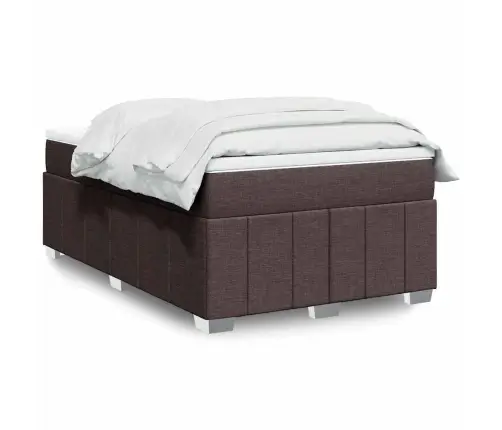 Atsperu Gultas Rāmis Ar Matraci, Tumši Brūna, 120X200Cm, Audums Vidaxl Atsperu Gultas Rāmis Ar Matraci, Tumši Brūna, 120X200Cm, Audums Vidaxl