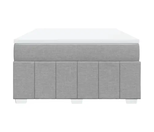 Atsperu Gulta Ar Matraci, Gaiši Pelēka Audums, 140X190 Cm Vidaxl