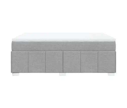 Atsperu Gulta Ar Matraci, Gaiši Pelēka Audums, 140X190 Cm Vidaxl