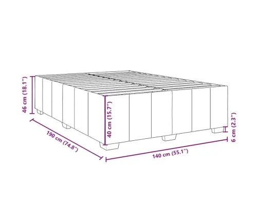 Atsperu Gultas Rāmis Ar Matraci, Tumši Brūna, 140X190Cm, Audums Vidaxl