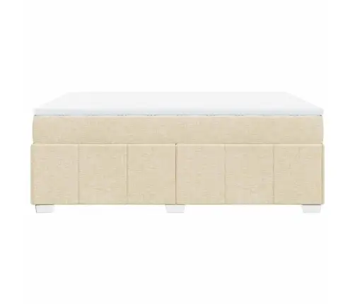 Atsperu Gulta Ar Matraci, Krēmkrāsas Audums, 140X190 Cm Vidaxl