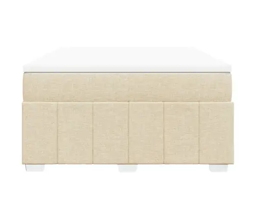 Atsperu Gulta Ar Matraci, Krēmkrāsas, 140X200 Cm, Audums Vidaxl